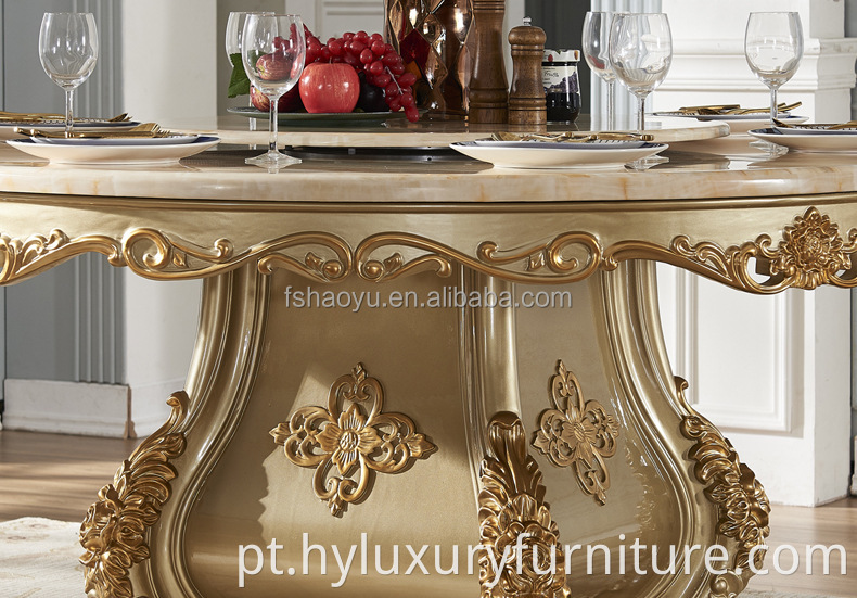 Mobiliário doméstico real cadeiras de sala de jantar de couro moderno mesa de jantar de mármore retangular